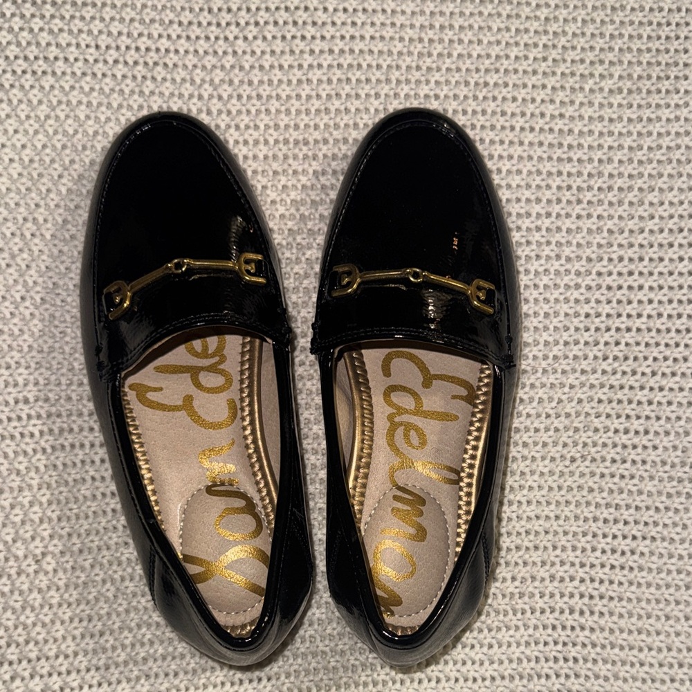 Sam Edelman black Patent Leather Loafers with Gold Detail for girls - Picture 3 of 6